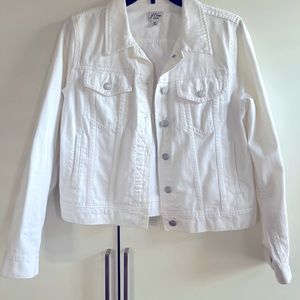 J. Crew Tile White Denim Jacket SZ Medium